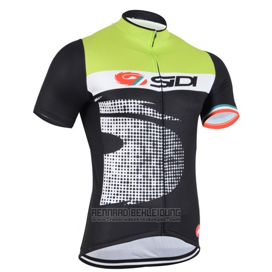 2015 Fahrradbekleidung Castelli SIDI Shwarz und Grun Trikot Kurzarm und Tragerhose